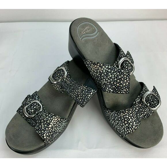Dansko Womens Sophie Sandal Black Dots Size 40 US 9.5-10 - Picture 1 of 9
